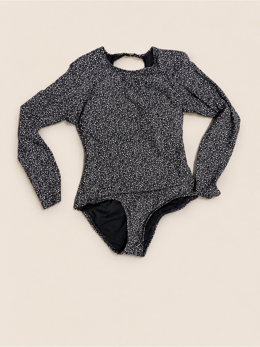 Shade & Shore Black Swimsuit with White Dot Print